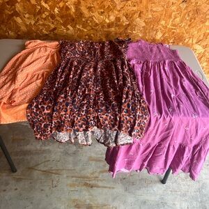 Lot of 3 Girls Cat&Jack Orange, Leopard&Pink Sun Dress Set - Youth size XL 14/16